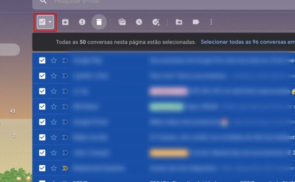 Como excluir um ou mais e-mails no Gmail