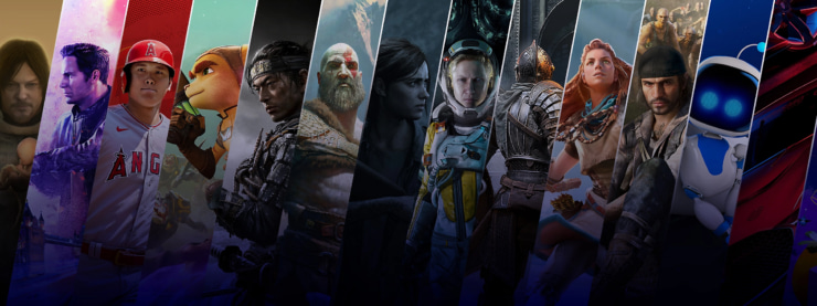 Banner atualizado do PlayStation Studios revela o personagem de Death Stranding, game de Hideo Kojima, à esquerda