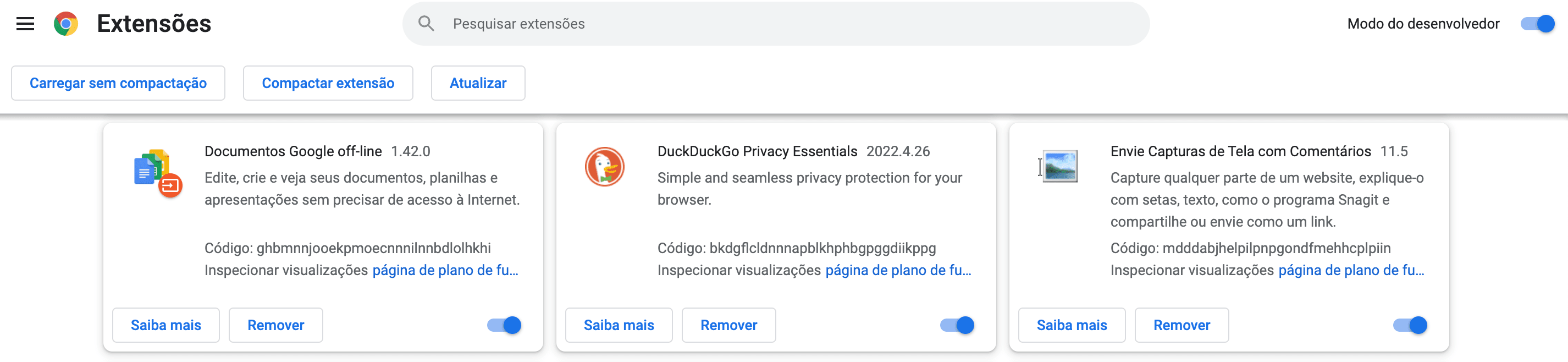 Extensões Chrome