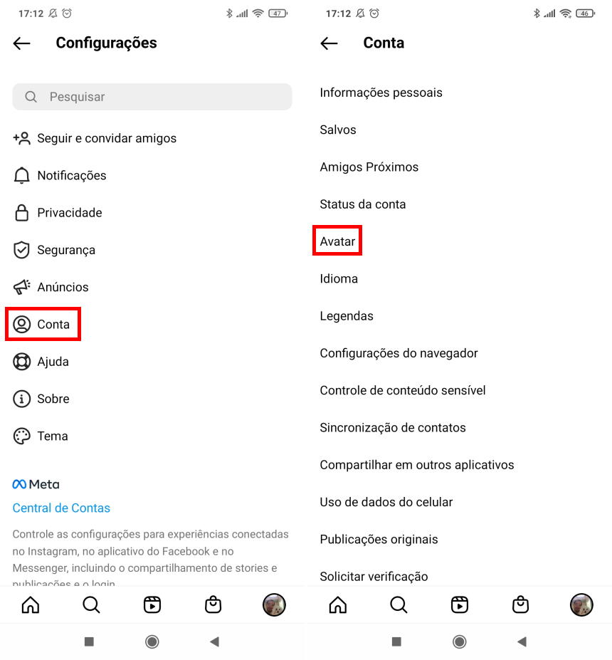 Como criar seu avatar do Instagram - Passo 3