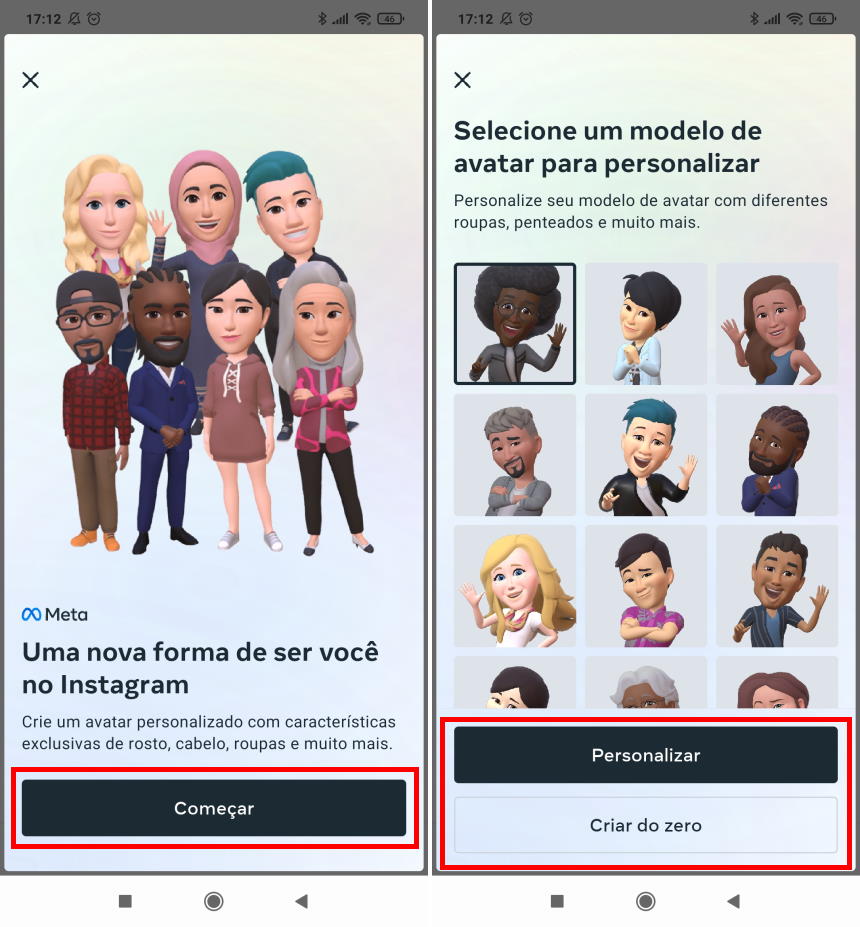 Como criar seu avatar do Instagram - Passo 4