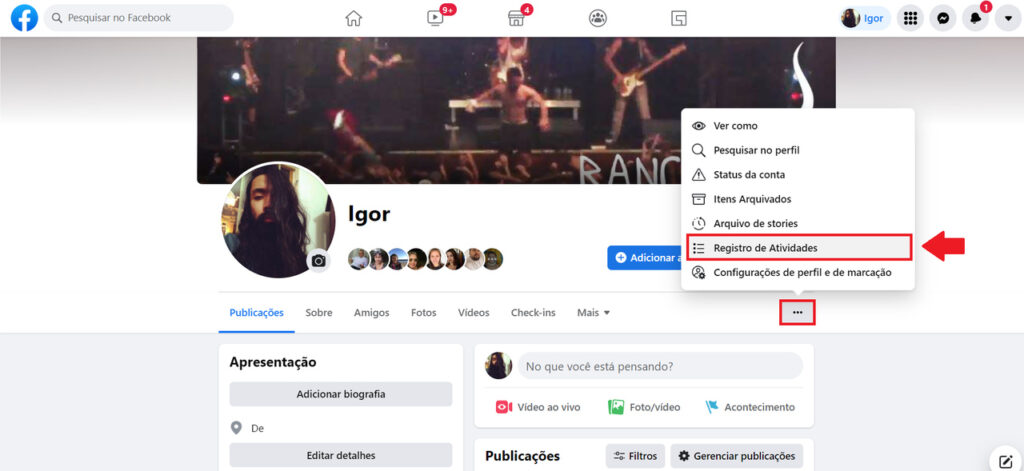 Como deletar todos os posts do Facebook de uma só vez - Passo 2