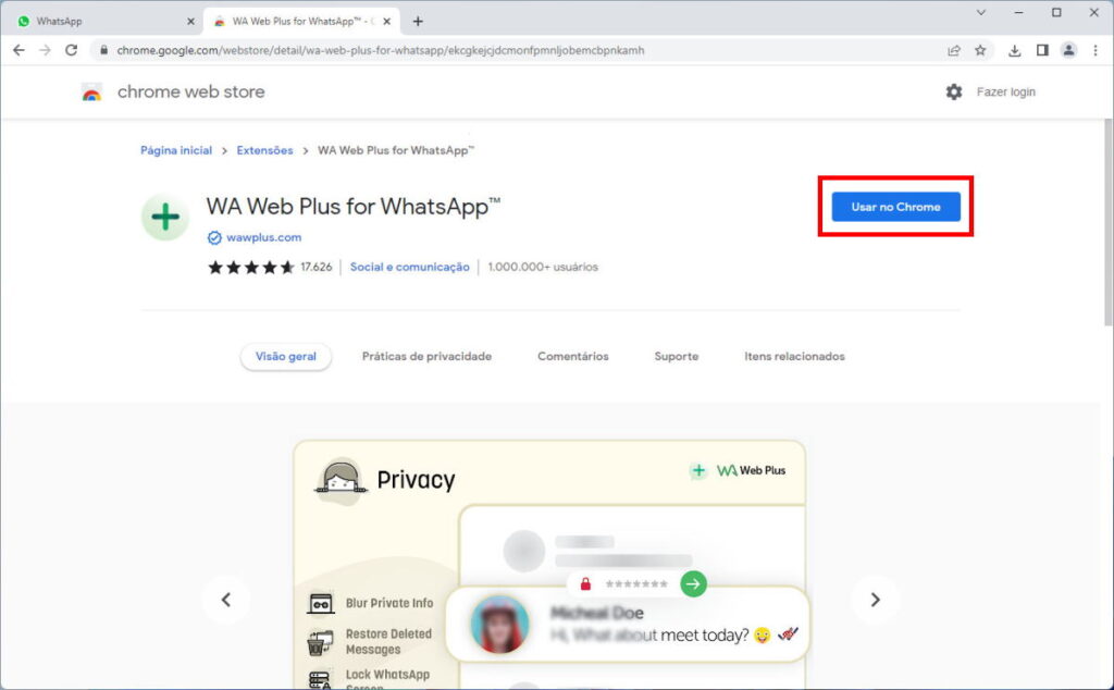 Como iniciar conversas no WhatsApp Web sem adicionar o contato - Passo 1