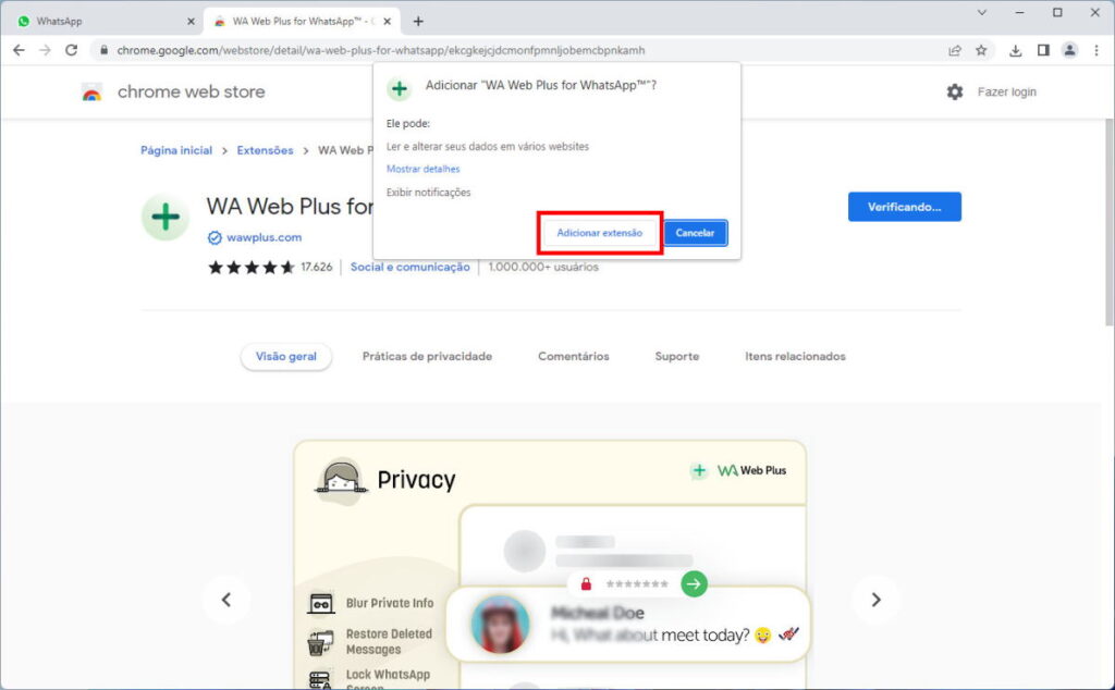 Como iniciar conversas no WhatsApp Web sem adicionar o contato - Passo 2