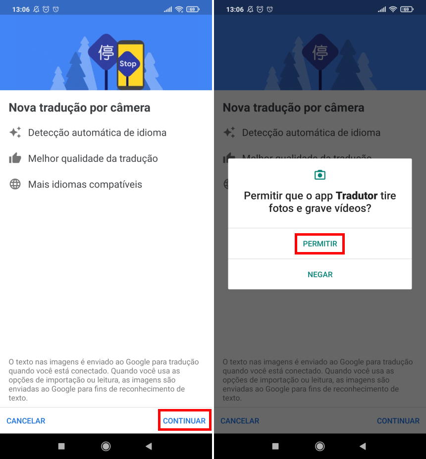 Como traduzir com a câmera do celular - Passo 2