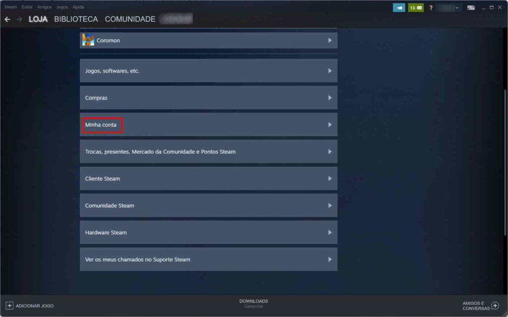 Como ver quanto você gastou na Steam - Passo 2