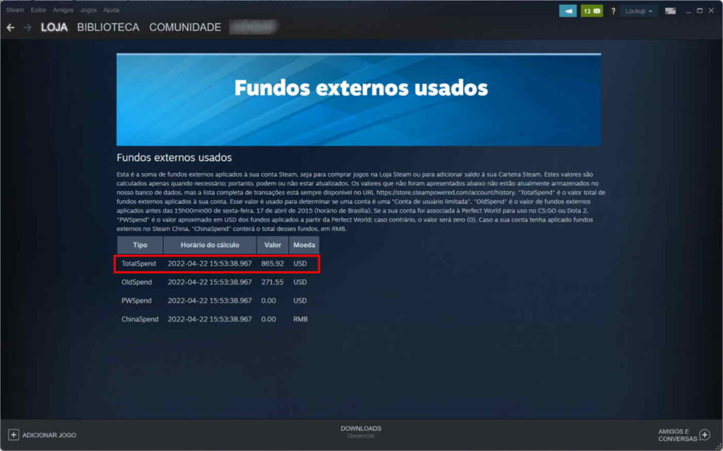 Como ver quanto você gastou na Steam - Passo 5