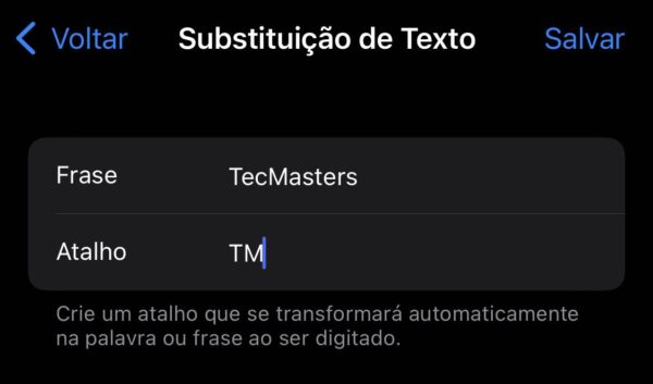 Como configurar a substituição de texto no iPhone