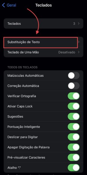 Como configurar a substituição de texto no iPhone