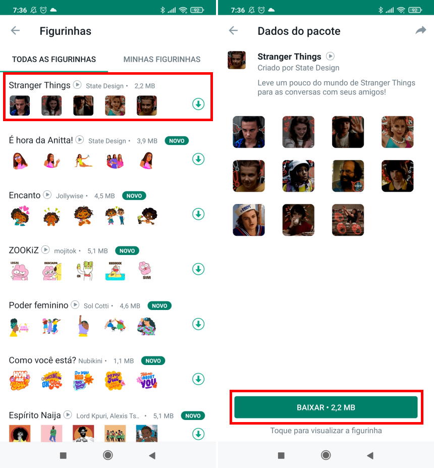 Stranger Things - Como baixar o pacote de figurinhas do WhatsApp - Passo 2