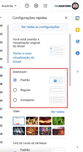 Passo a passo para personalizar a caixa de entrada do Gmail