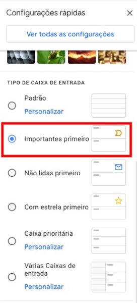 Passo a passo para personalizar a caixa de entrada do Gmail