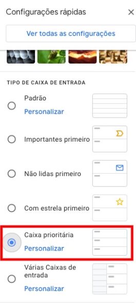 Passo a passo para personalizar a caixa de entrada do Gmail