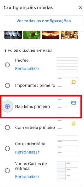 Passo a passo para personalizar a caixa de entrada do Gmail