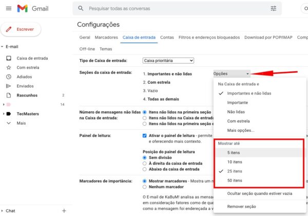 Passo a passo para personalizar a caixa de entrada do Gmail