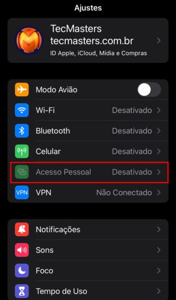 Como configurar um hotspot em um dispositivo iOS