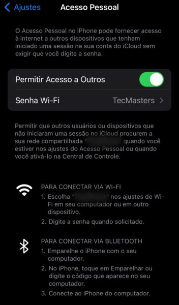 Como configurar um hotspot em um dispositivo iOS