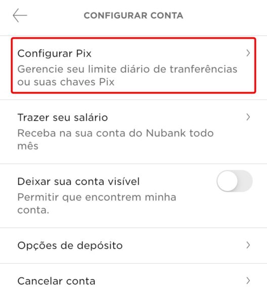 Tutorial para adicionar contatos à lista de confiança do Pix no app do Nubank