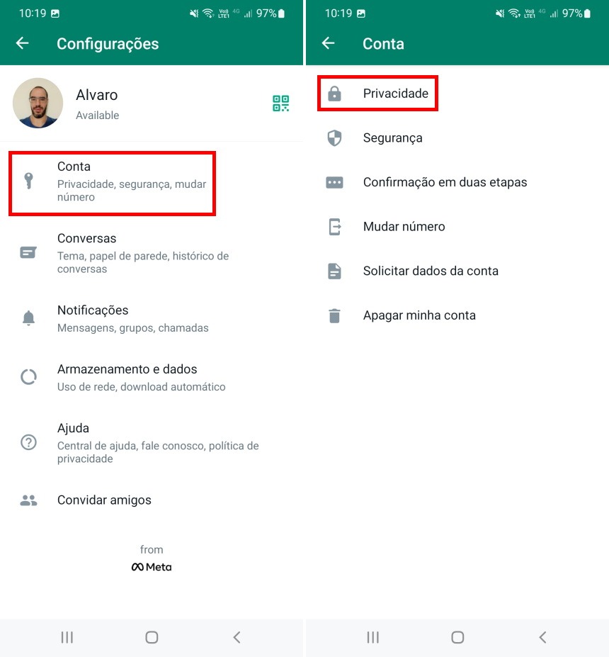 Como esconder o visto por último e outros itens do WhatsApp de contatos específicos - Passo 2