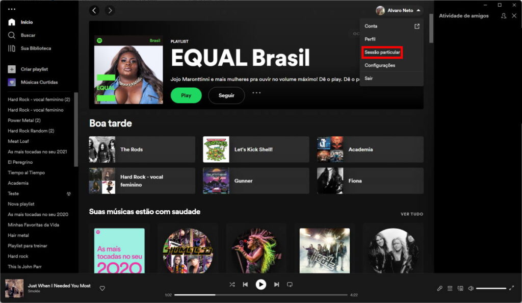 Como escutar músicas anonimamente no Spotify - Passo 2