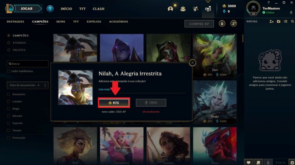 Como testar Nilah no PBE - Passo 3