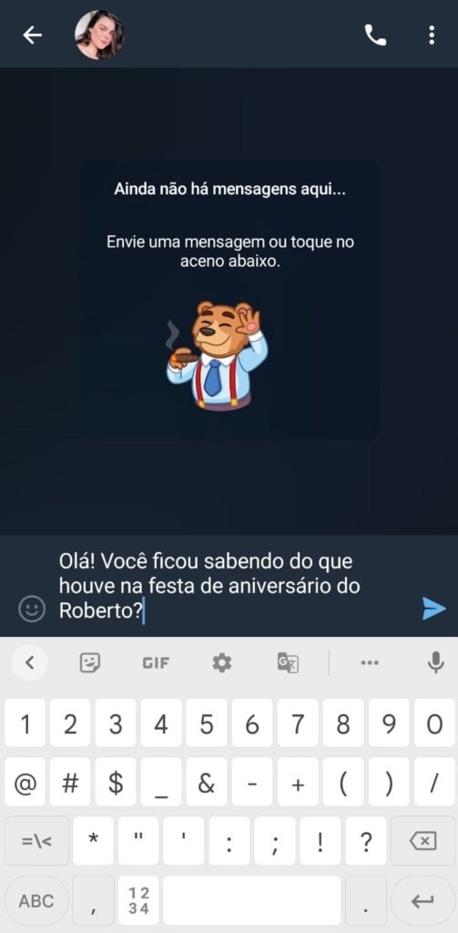 Como usar o recurso spoiler no Telegram - Passo 1