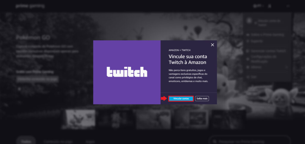 Como vincular a assinatura do Amazon Prime com uma conta na Twitch - Passo 2