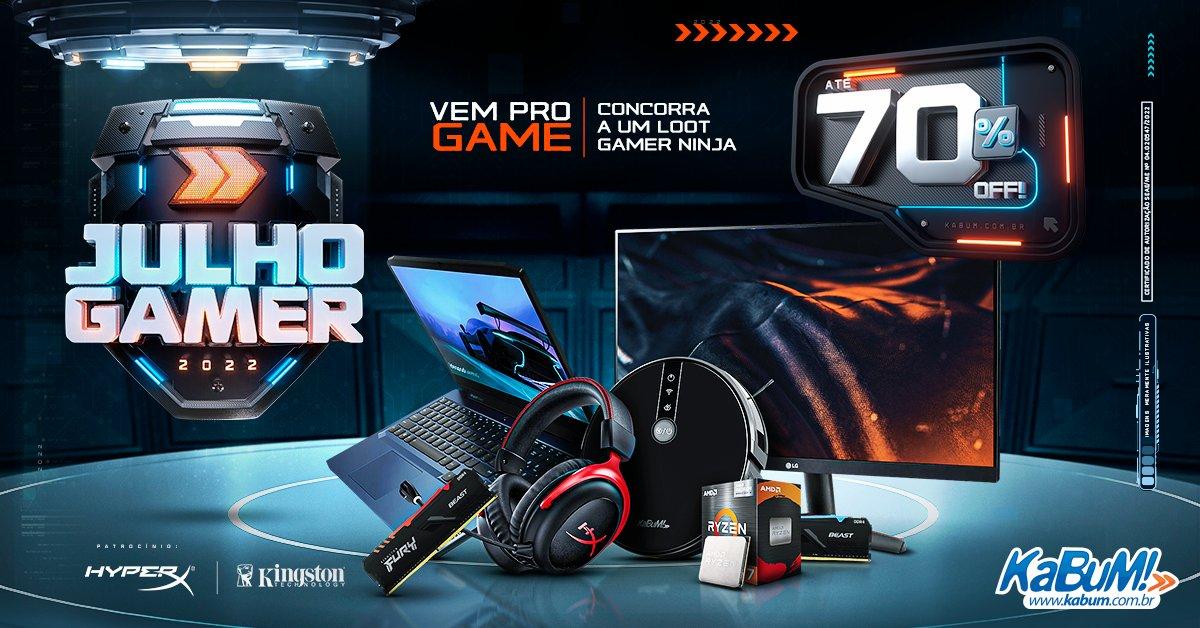 KaBuM! anuncia Julho Gamer com descontos de até 70% e sorteio de kit gamer de R$ 45 mil