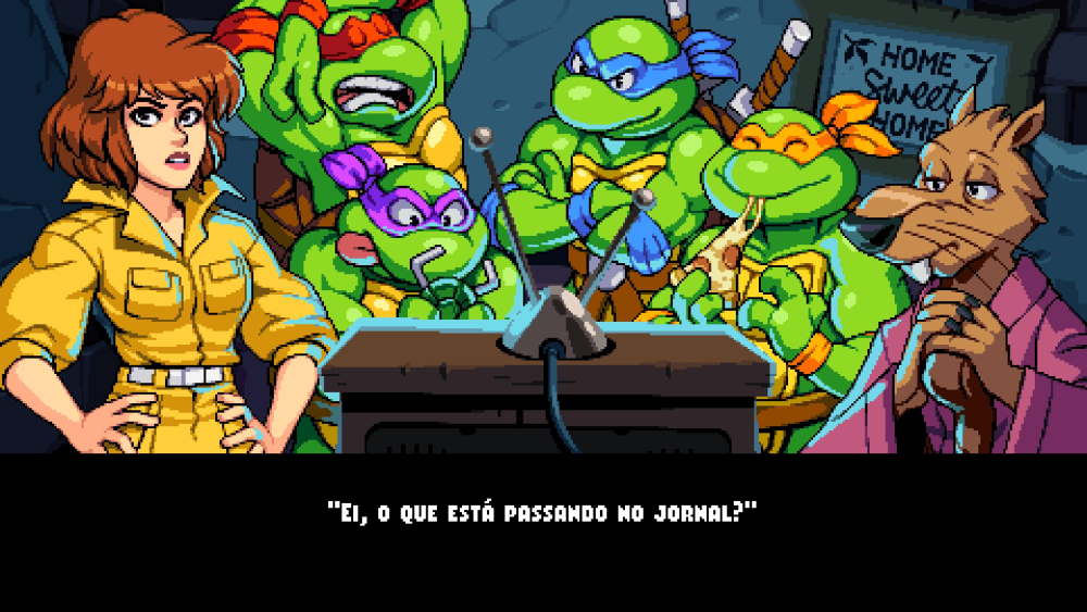 TMNT Shredders Revenge - história sendo contada