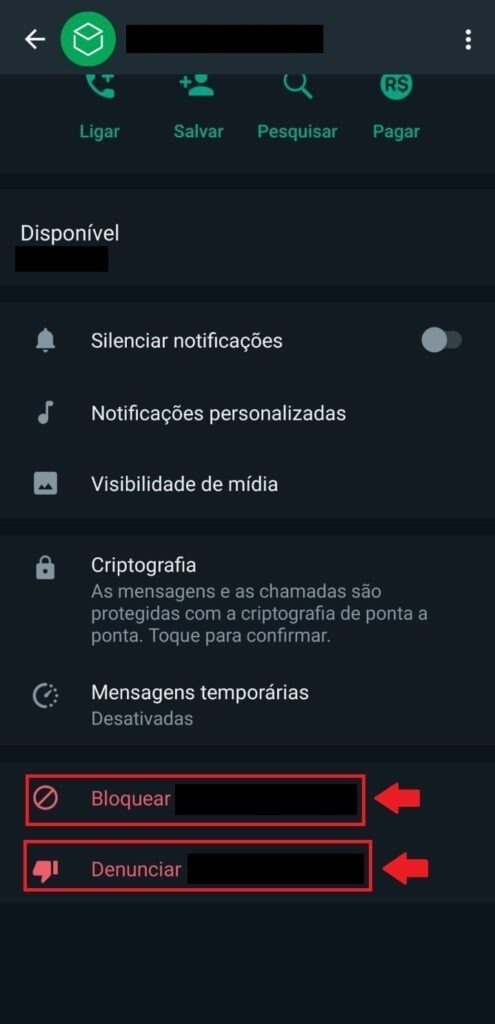 Como bloquear e denunciar mensagens de spam no WhatsApp - Passo 3