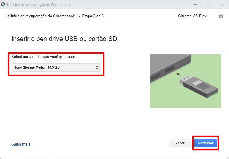 Como instalar o Chrome OS Flex - Passo 8