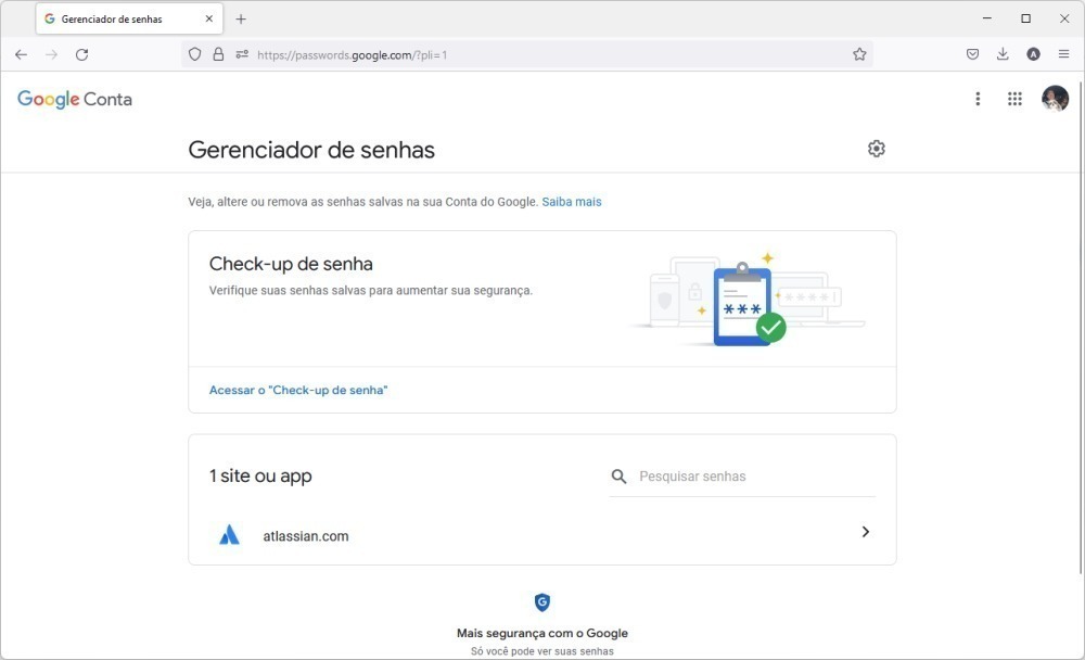 Gerenciador de senhas do Google