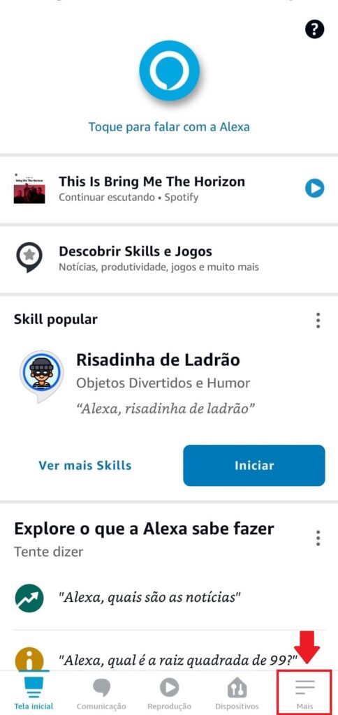 Saiba como instalar novas skills em sua Alexa - Passo 1