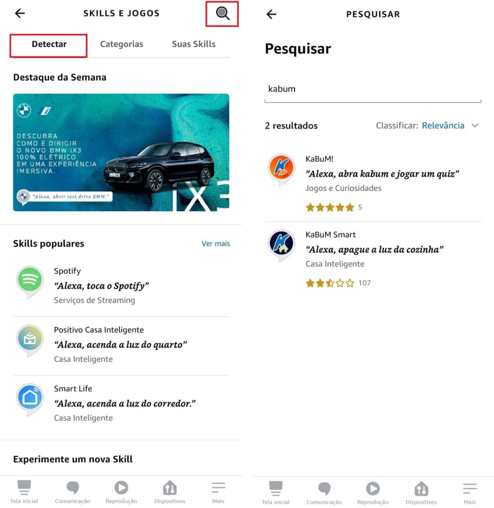 Saiba como instalar novas skills em sua Alexa - Passo 3