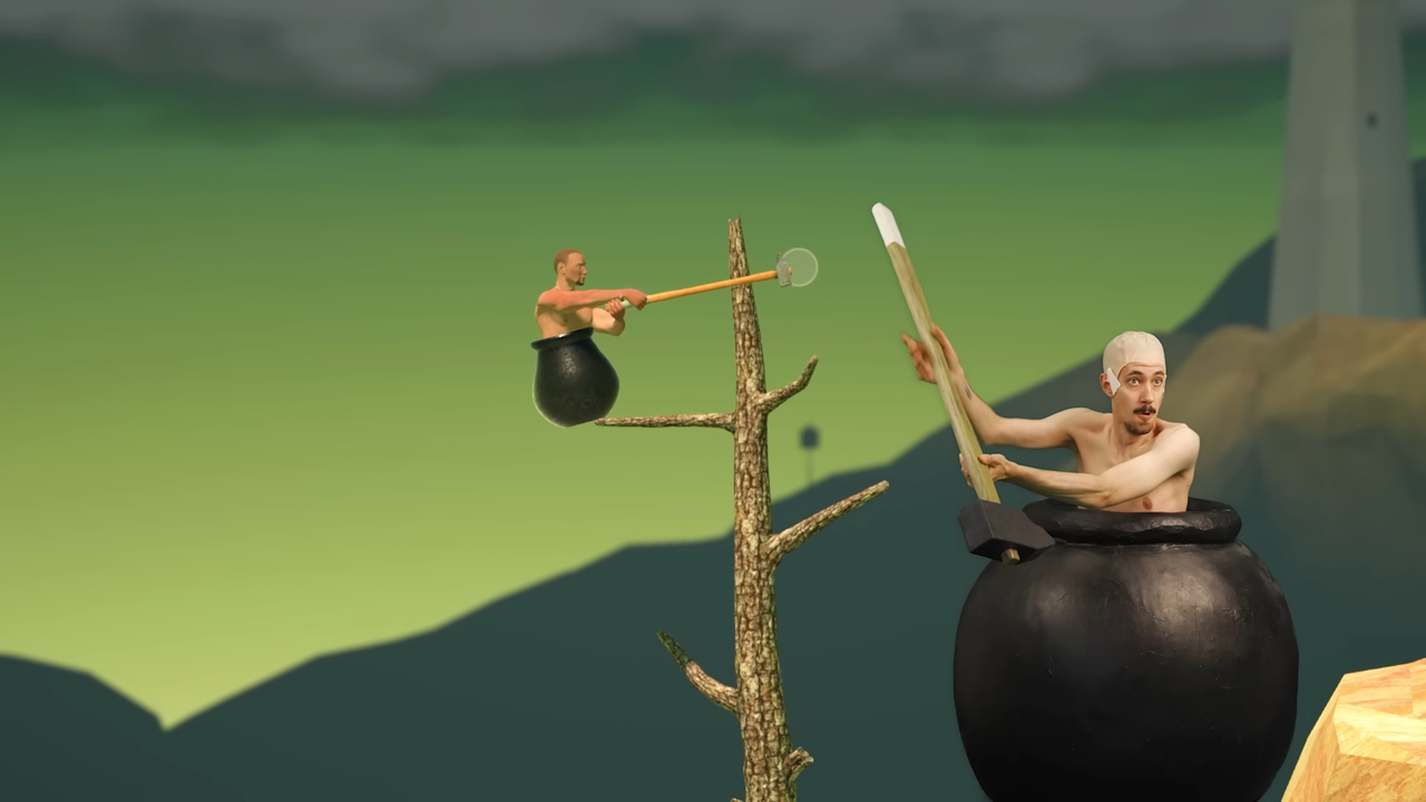 Streamer jogando Getting Over It