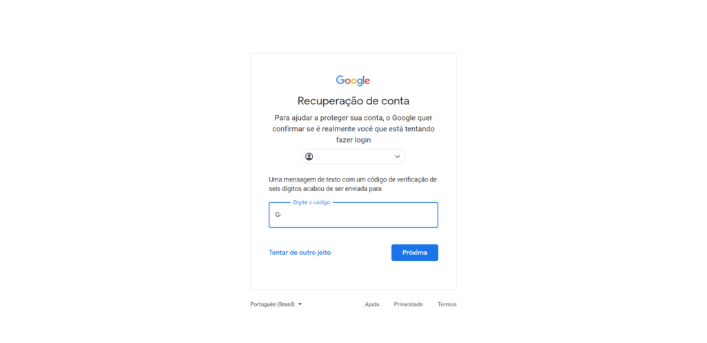 Aprenda como recuperar sua conta Google - Passo 10