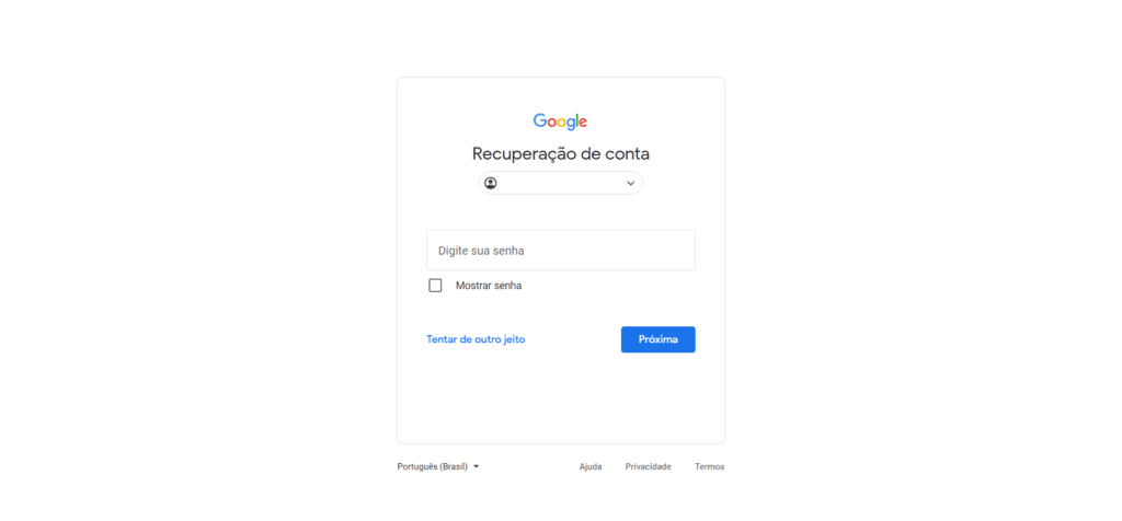 Aprenda como recuperar sua conta Google - Passo 6