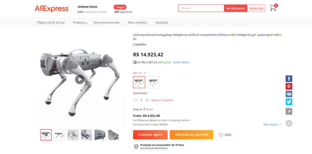 Cão-robô do AliExpress