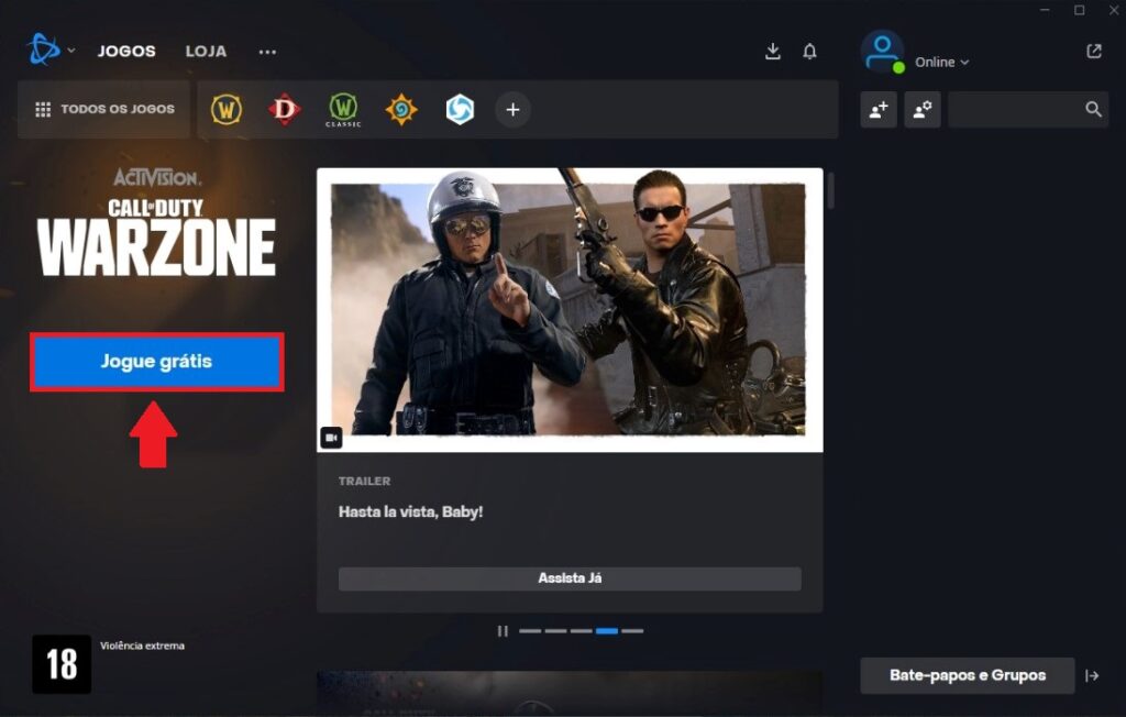 Como baixar Call of Duty Warzone de graça - Passo 2