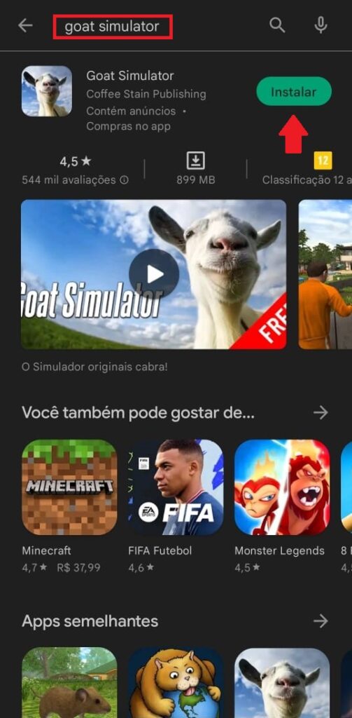 Como baixar Goat Simulator de graça em seu dispositivo Android - Passo 1