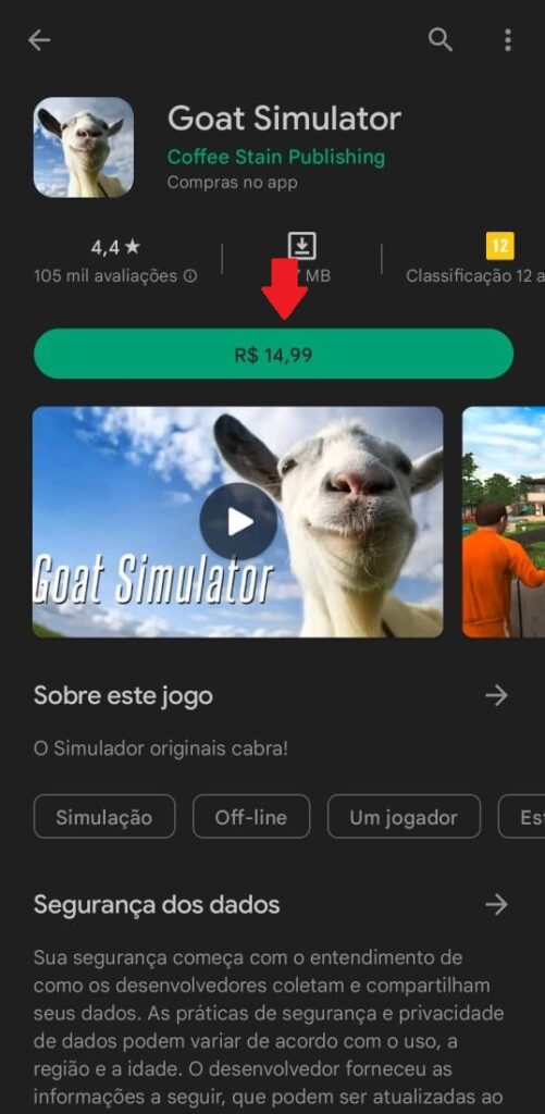 Como baixar Goat Simulator de graça em seu dispositivo Android - Passo 3