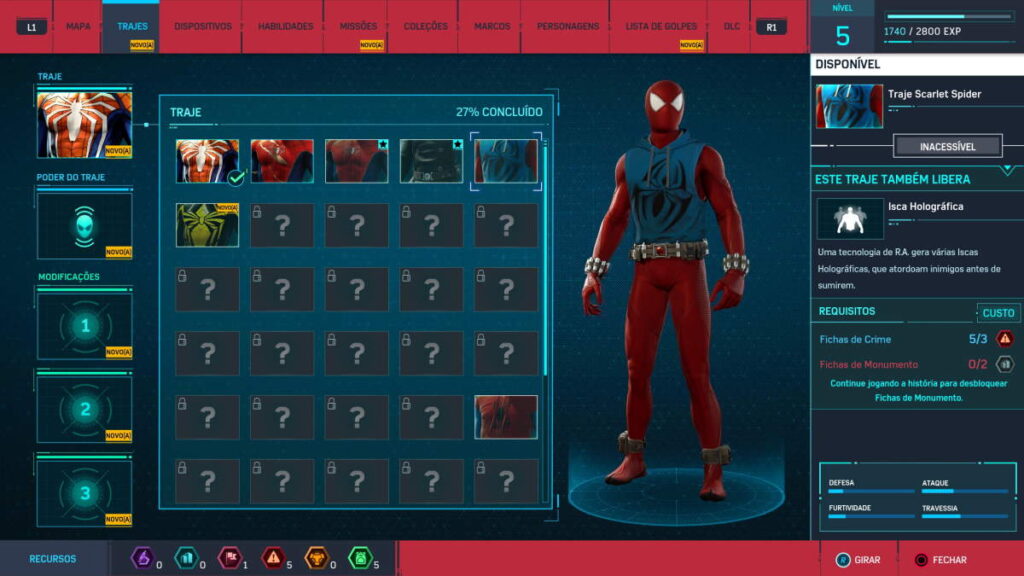 Spider-Man Remastered - Trajes