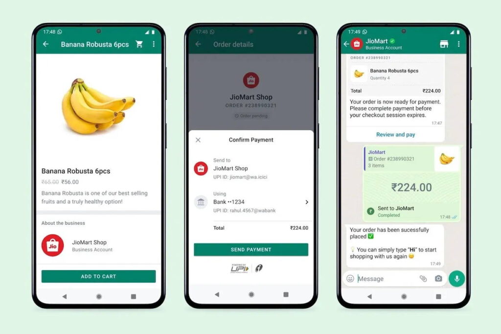 WhatsApp - compra na Índia através de conversa