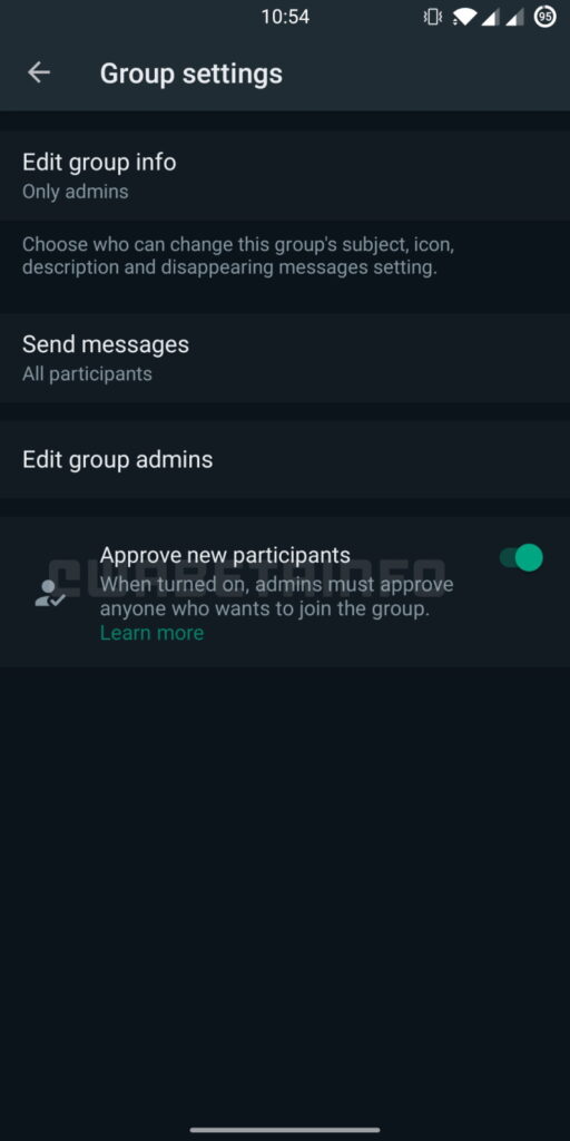 WhatsApp - função para administradores aprovarem novos participantes