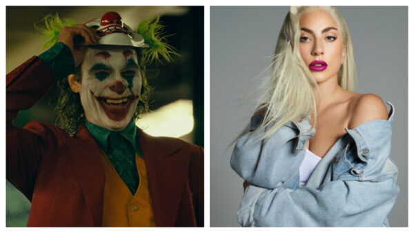 Montagem mostra cena do filme "Coringa" e, ao lado, uma imagem da cantora Lady Gaga, que foi confirmada no elenco do segundo filme