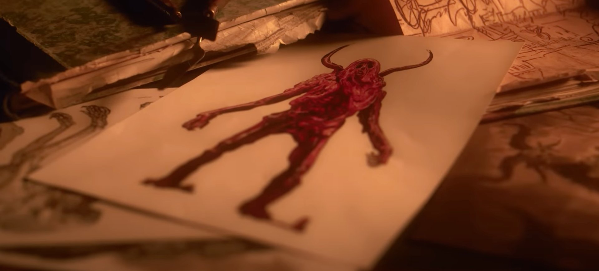 Captura de tela de uma das ilustrações da antologia O Gabinete de Curiosidades de Guillermo del Toro, nova série da Netflix