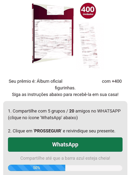 Golpe do álbum da Copa no WhatsApp