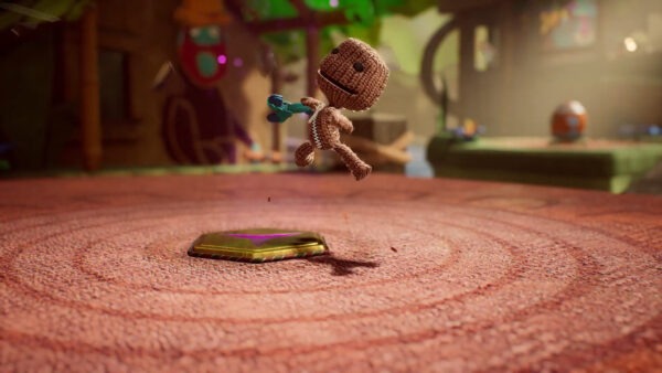 Imagem mostra o personagem Sackboy, da Sony