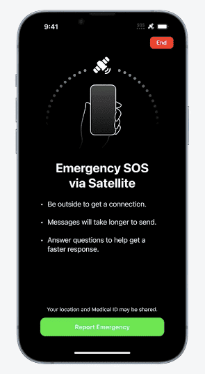 Imagem mostra como o iPhone 14 consegue fazer conexão via satélite e evitar momentos sem sinal do aparelho