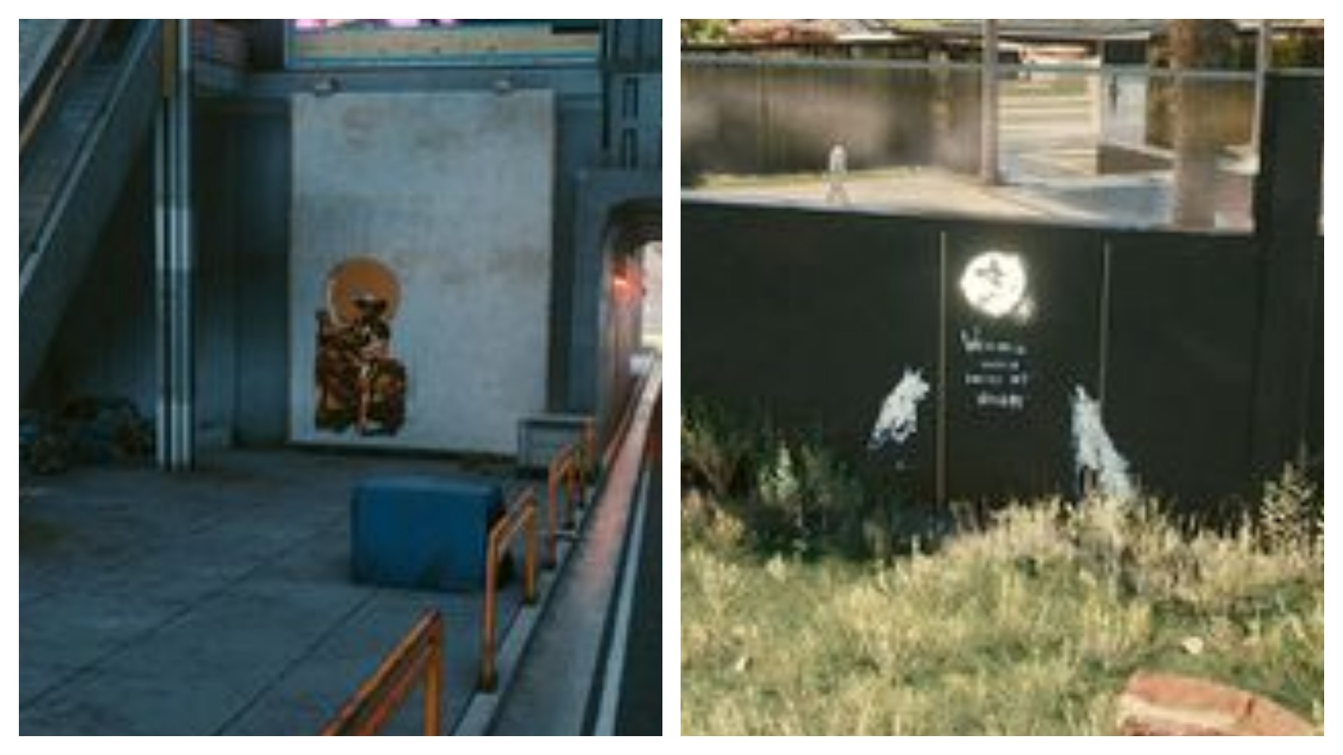 Montagem coloca os grafites do Sol e da Lua em Cyberpunk 2077